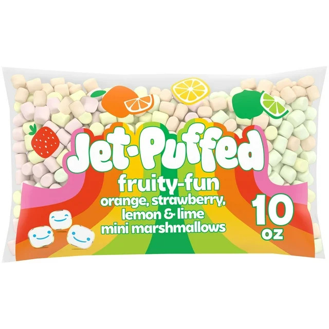 Jet-Puffed Fruity-Fun Orange, Strawberry, Lemon & Lime Mini Marshmallows, 10 oz Bag | Walmart (US)