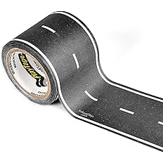 PlayTape Road Tape for Toy Cars - Sticks to Flat Surfaces, No Residue; 30'x2 Black Road (30 ft. L... | Amazon (US)