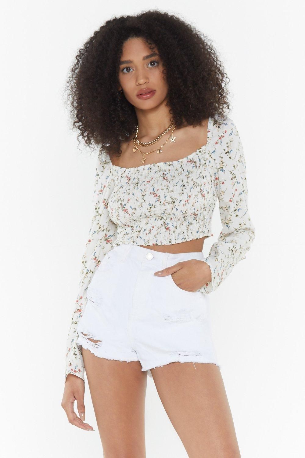 Pretty Floral Shirred Bodice Blouse | NastyGal (UK, IE)