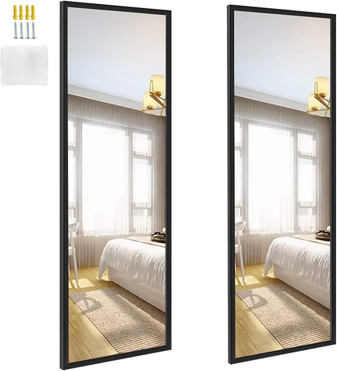 Edenseelake 2 Packs 14x48 Inch Wall Mirrors Full Length for Bedroom, Living Room, Black | Amazon (US)