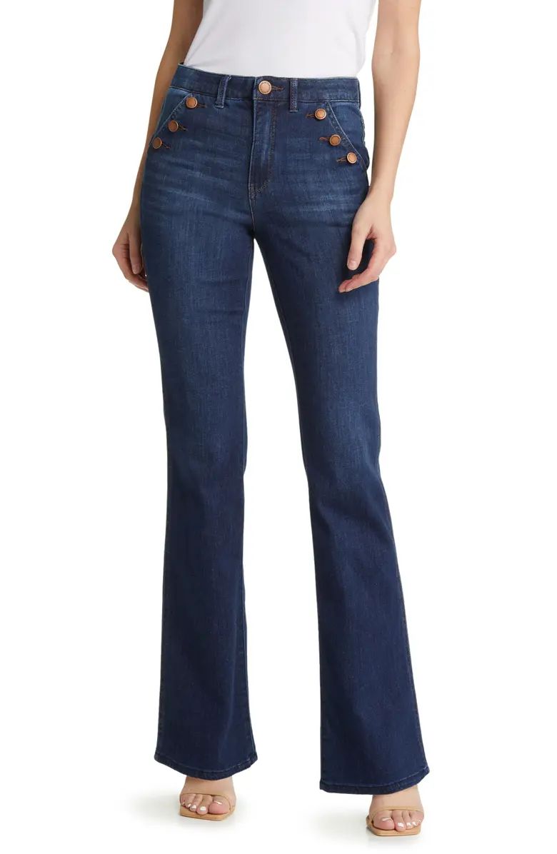 'Ab'Solution Button Trim Flare Jeans | Nordstrom