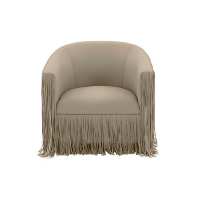 TOV Furniture Shag Me Grey Vegan Leather Swivel Chair | Ashley