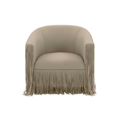 TOV Furniture Shag Me Grey Vegan Leather Swivel Chair | Ashley Homestore