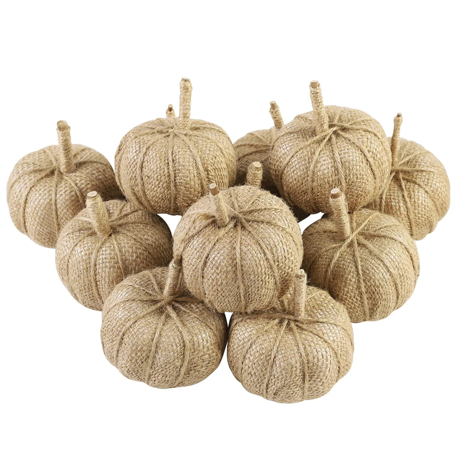 AKSCYZM 12 Pack Artificial Pumpkins Burlap Harvest Decoration Pumpkins for Halloween Thanksgiving and Wedding Decor durable home and garden | Lowe's
