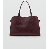 Mango Medium Bag With Pebbled Leather Effect - Red | Very (UK)