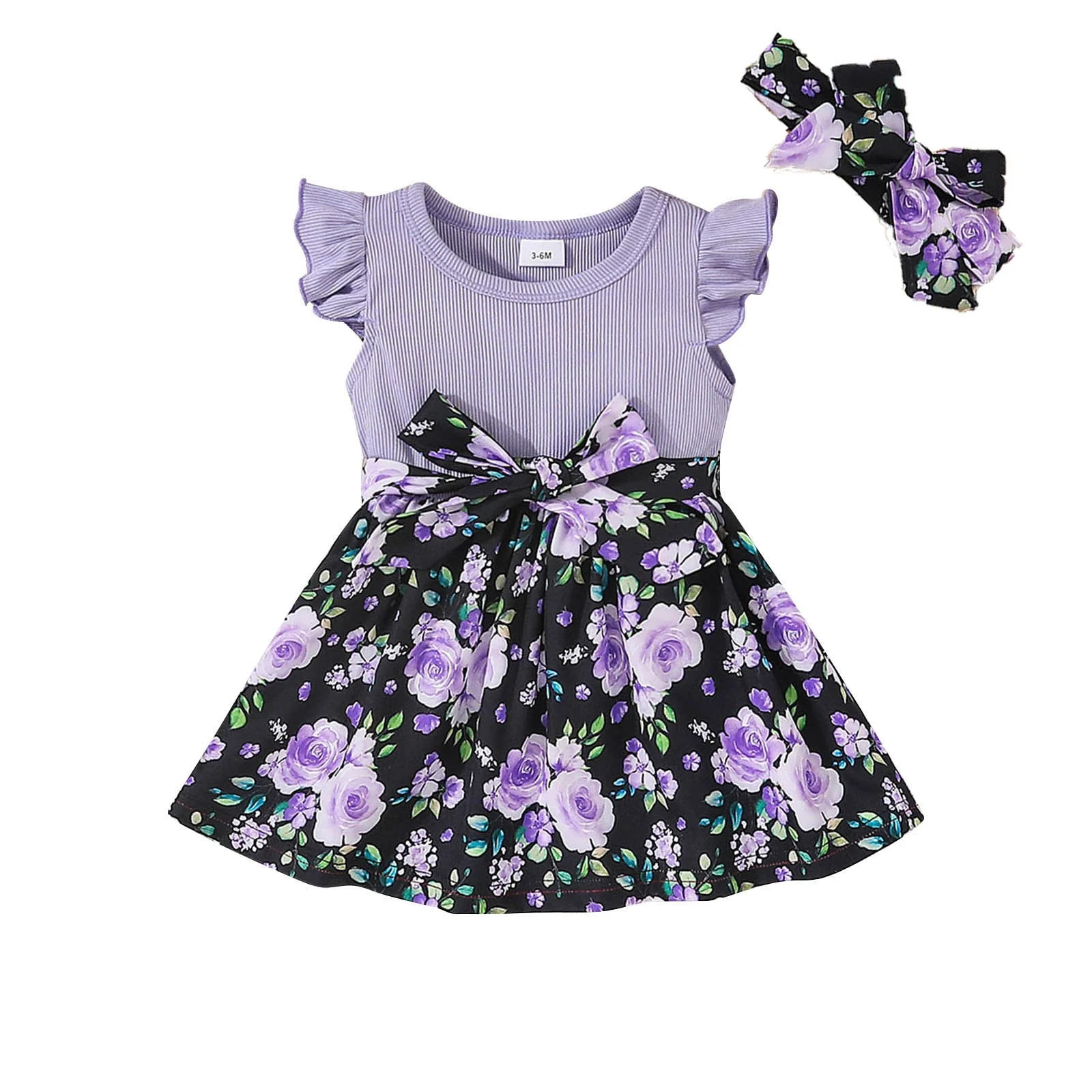 Kids Toddler Baby Girls Spring Summer Floral Ruffle Dress Clothing | Walmart (US)