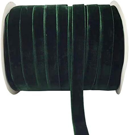 10 Yards Velvet Ribbon Spool Available in Many Colors (Dark Green, 5/8") | Amazon (US)