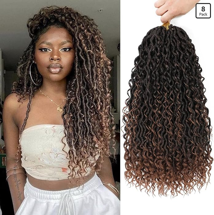 8 Packs Goddess Faux Locs Crochet Hair for Black Women, Goddess Locs Crochet Hair, Boho Style Loc... | Amazon (US)