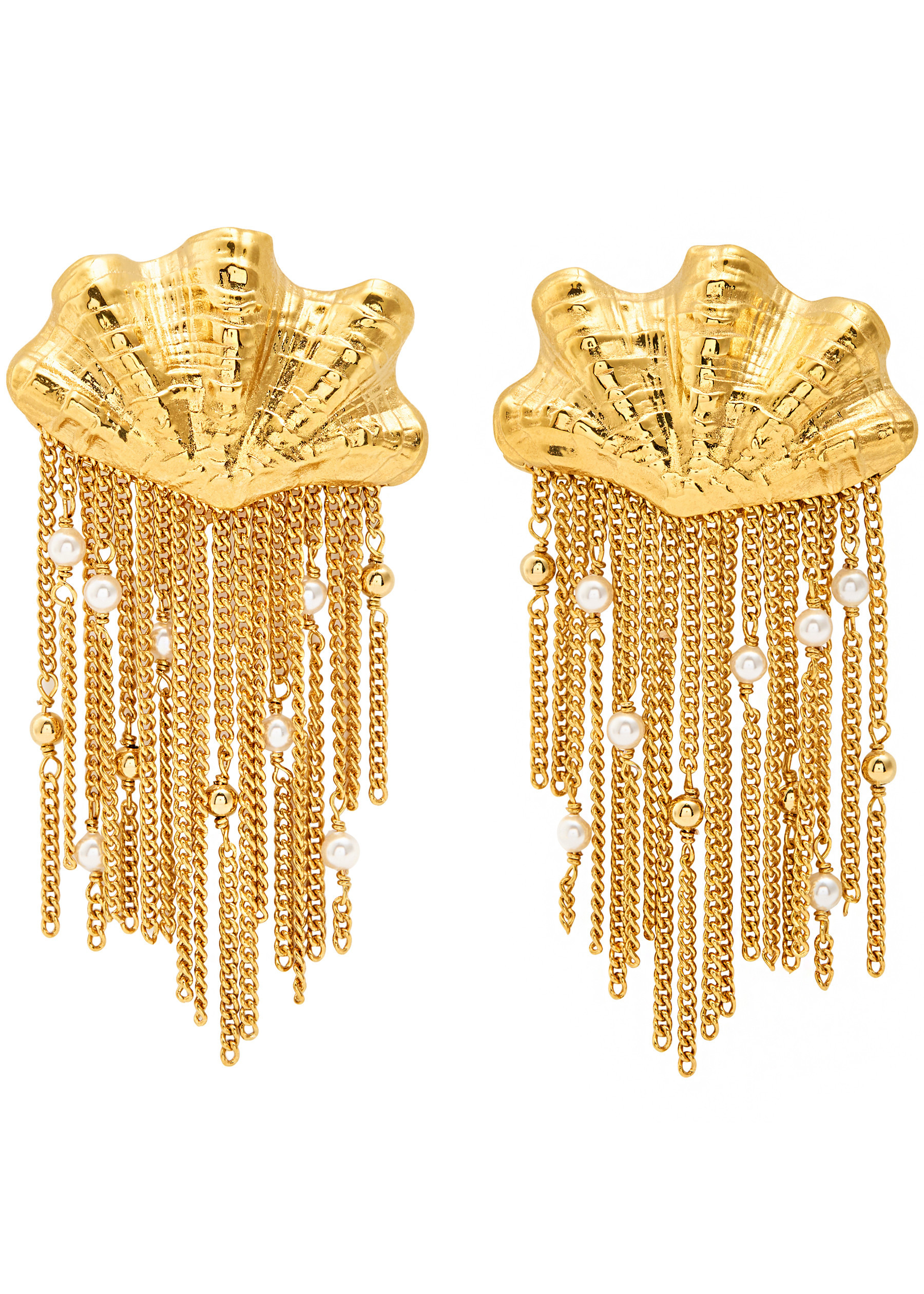 The Chloé Shells fringed drop earrings | Harvey Nichols
