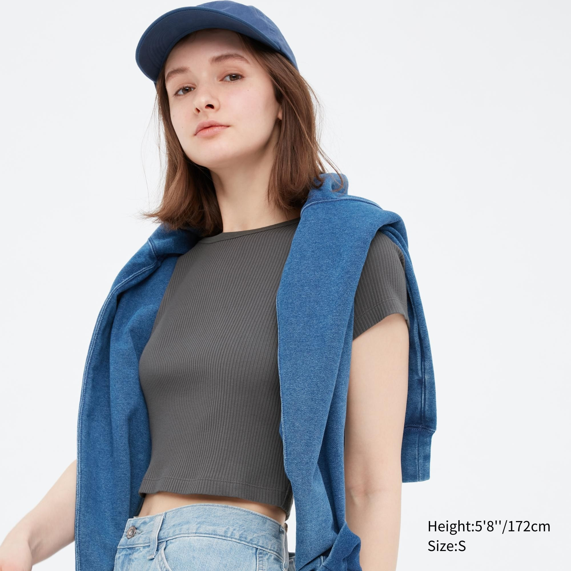 Ribbed Cropped Short-Sleeve T-Shirt (Women) | UNIQLO US | UNIQLO (US)