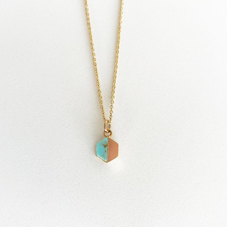 Sanctuary Project Semi Precious Turquoise Geo Charm Necklace Gold | Target