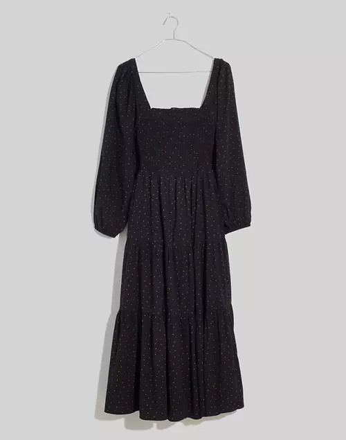 Petite Lucie Tiered Midi Dress in Dot | Madewell