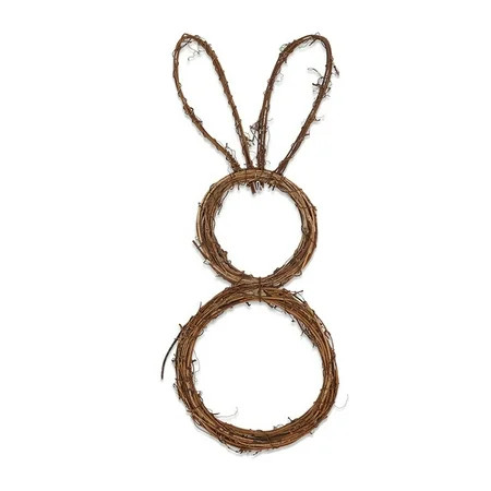 Bunny Wreath For Home Garden Decor Easter Ornament Trellises Brown DIY Rattan Woven Rabbit Adornment | Walmart (US)