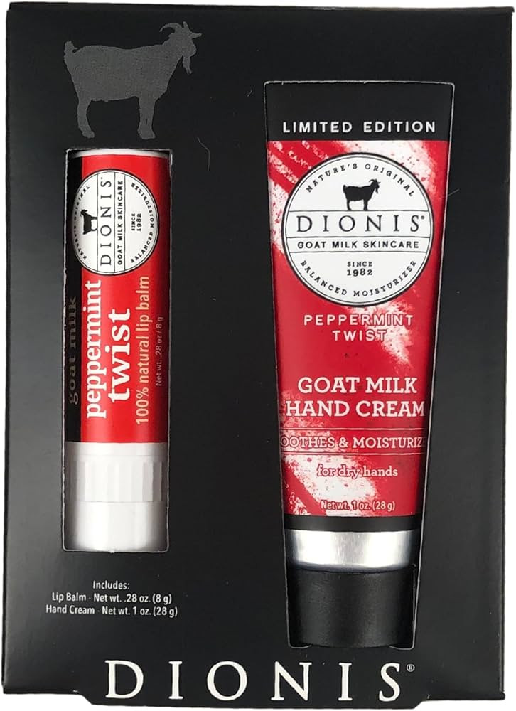 Dionis Goat Milk Skincare Peppermint Twist Scented Hand Cream & Lip Balm Set (1 oz and .28 oz) - ... | Amazon (US)