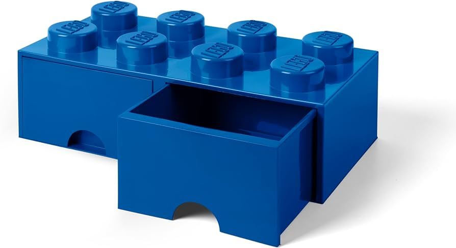 Room Copenhagen LEGO Brick Drawer, 8 Knobs, 2 Drawers, Stackable Storage Box, Bright Blue (400617... | Amazon (US)