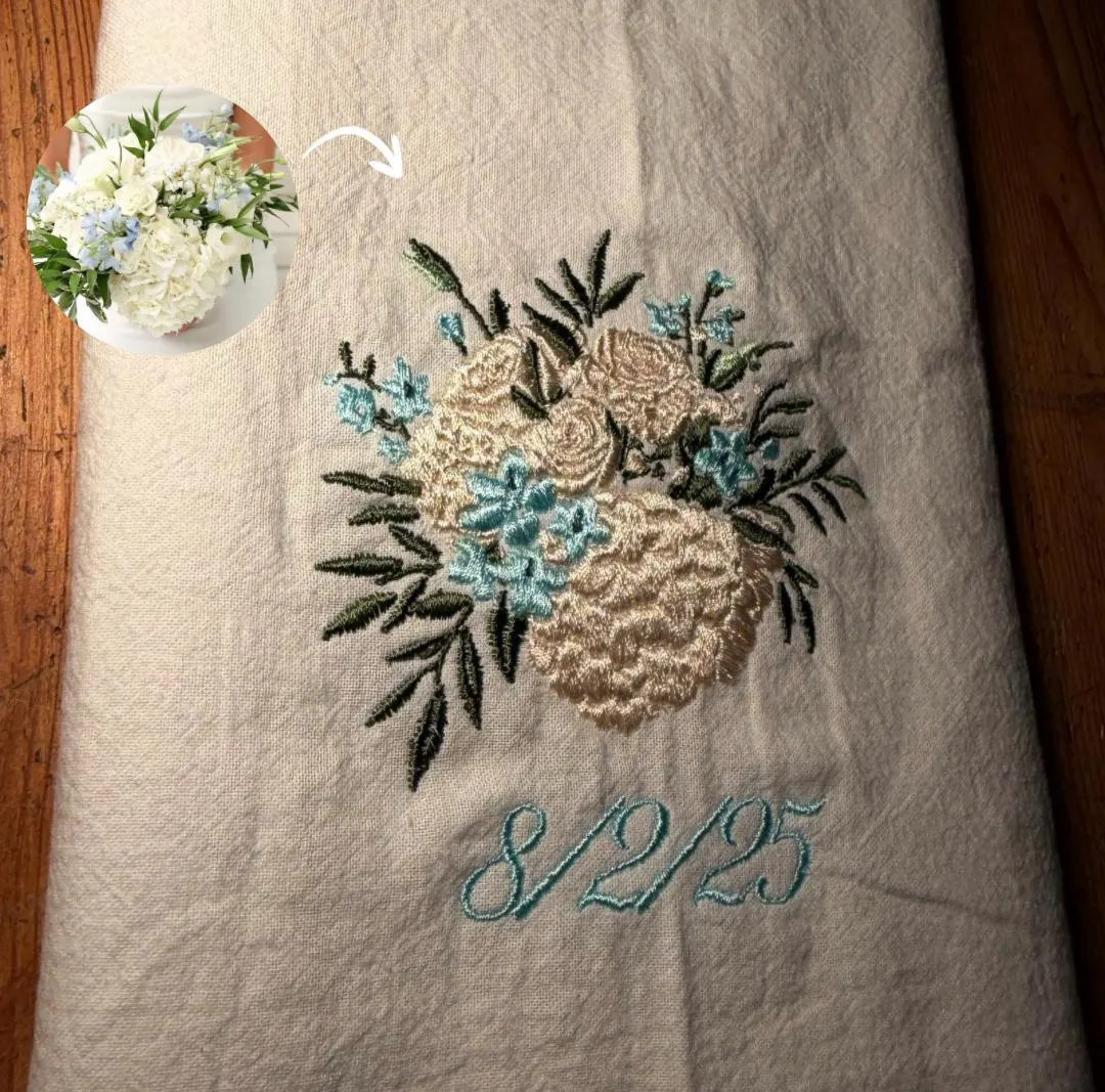 Custom Embroidered Tea Towel, 2nd Anniversary Cotton Gift | Etsy (US)