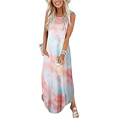 ANRABESS Women's Casual Loose Long Sleeveless Sundress with Pockets | Amazon (US)