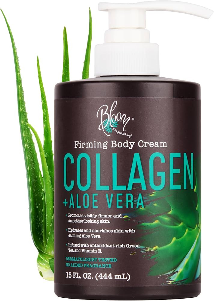 BLOOM IT'S A GREAT SKIN DAY! Men & Women Collagen Cream + AloeVera & Vitamin E Body Lotion & Face... | Amazon (US)