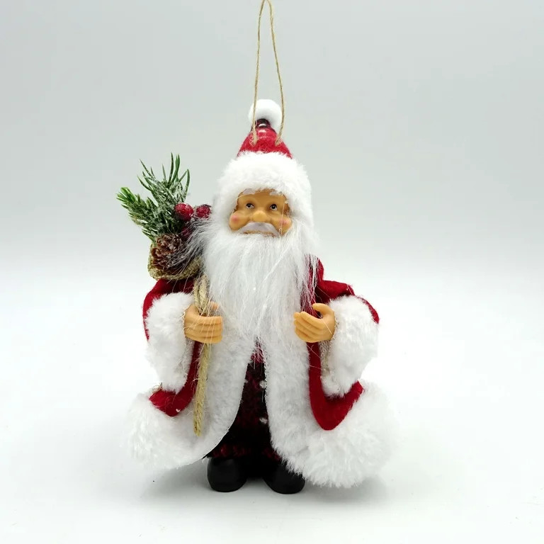 Red and White Santa Christmas Ornament, Heritage Holiday Theme, 5", by Holiday Time | Walmart (US)