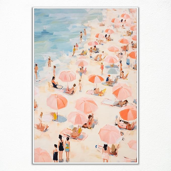 nghtuiyocw Trendy Pink Coastal Canvas Wall Art, Coastal Cowgirl Aesthetic Room Poster, Western Pi... | Amazon (US)