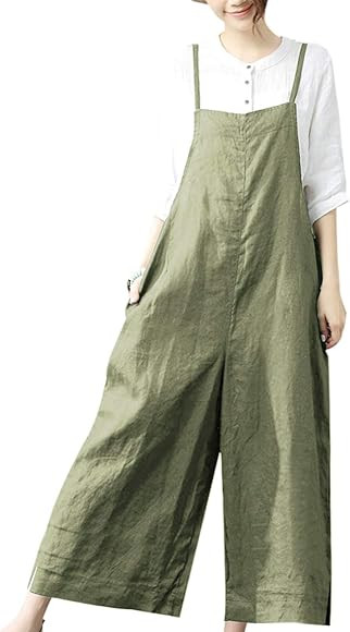 YESNO Women Casual Loose Cropped Bib Pants Wide Leg Jumpsuits Rompers Overalls/w Pockets PZZCA | Amazon (CA)