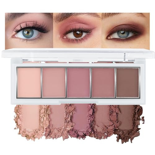 Matte Eyeshadow Palette, Rose Mauve Pink Neutral Eye Shadow, Dusty Pink Taupe Brown Eyeshadow, Soft Blendable Natural Makeup, Long Lasting Waterproof for Daily Date Soft Glam Look, Sombra de Ojos 04 | Amazon (US)