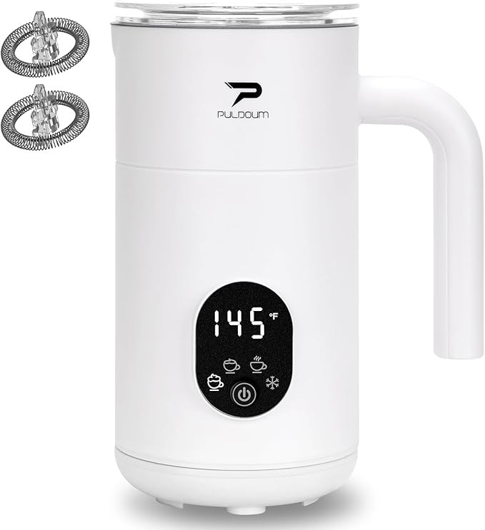 Milk Frother, Electric Milk Frother and Steamer 4 in 1 Automatic Coffee Steamer Frother, 11.8OZ /... | Amazon (US)