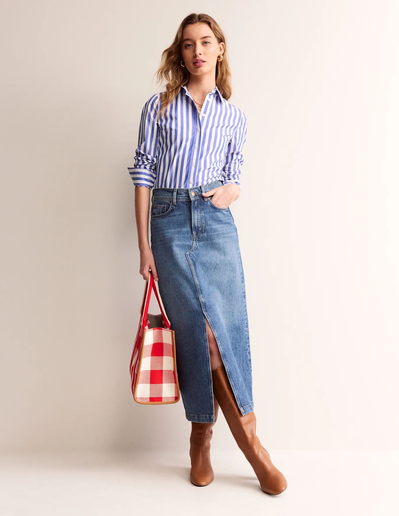 5 Pocket Denim Maxi Skirt - Mid Wash | Boden US | Boden (US)