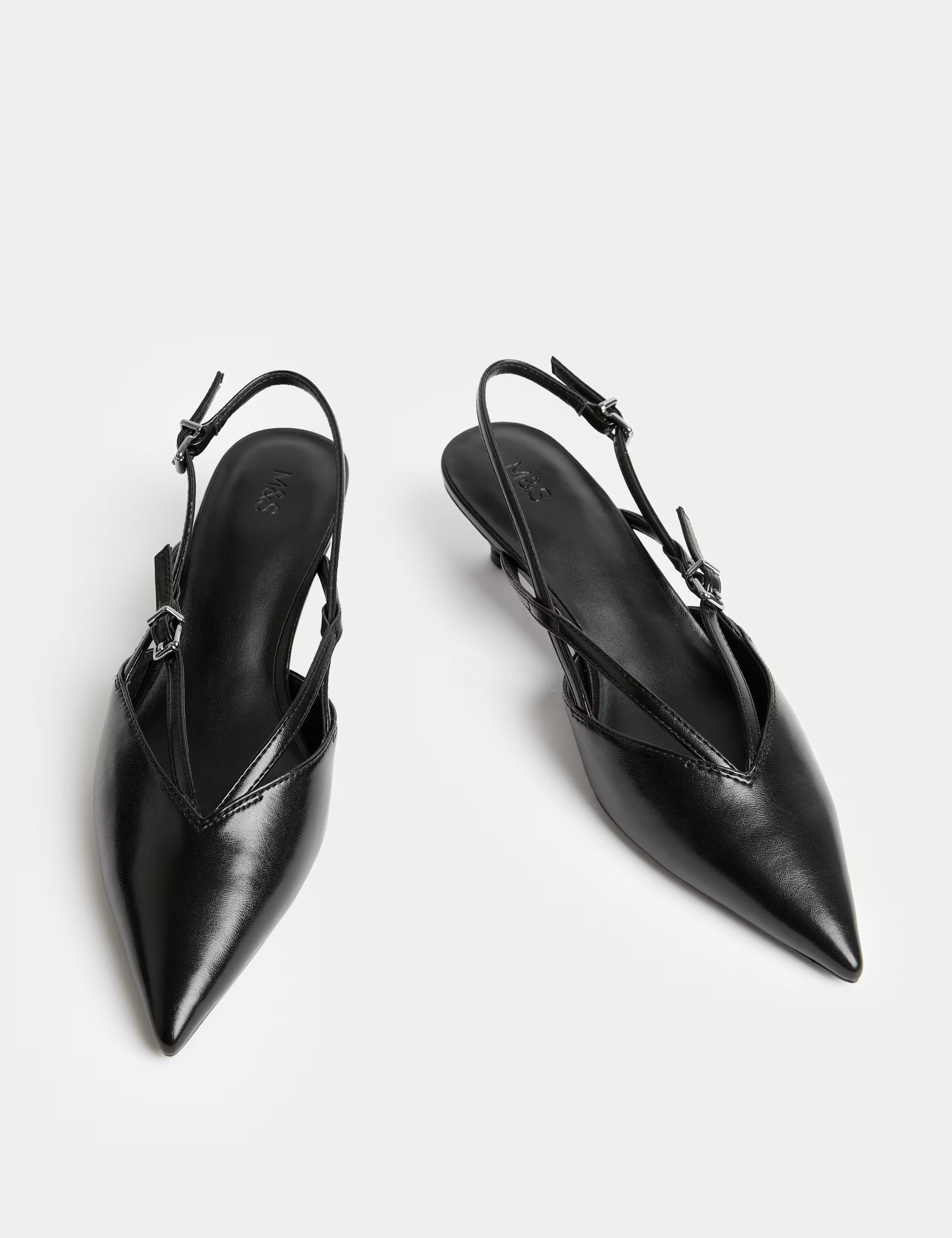 Strappy Kitten Heel Court Shoes | M&S | M&S | Marks & Spencer (UK)