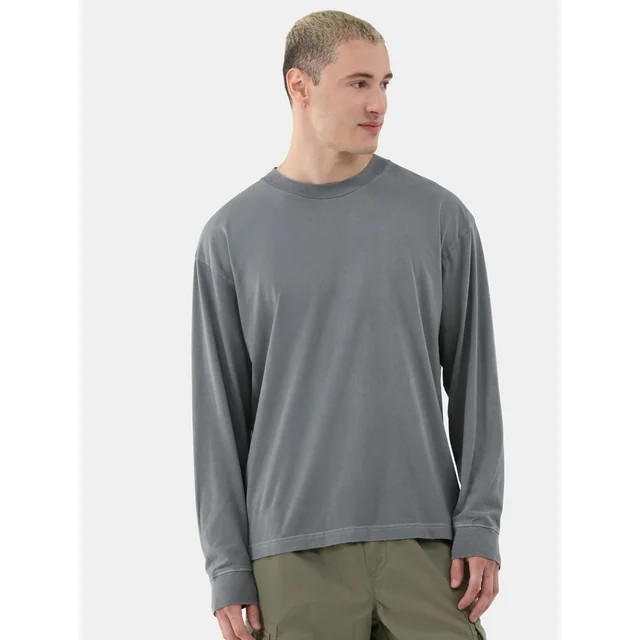No Boundaries Men's & Big Men's Oversized Long Sleeve Tee Shirt, Sizes XS-5XL | Walmart (US)