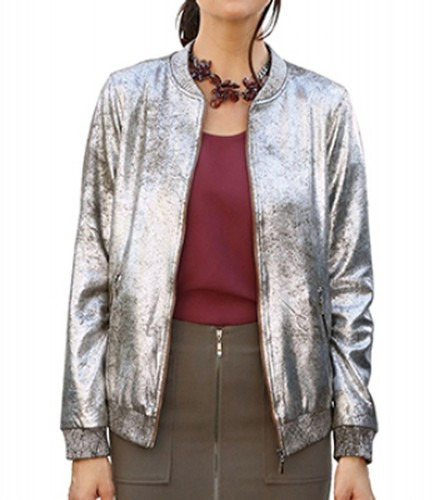 AMY VERMONT stylische Damen Blouson Rundhalsausschnitt Große Größen Silbergrau  | eBay | eBay DE