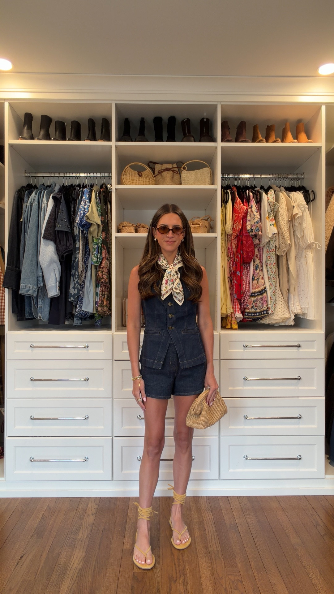 Size 00 top 
Size 24 short 

Spring outfit 
Spring trends 
Denim shorts 
Raffia 

#LTKdayinmylife #LTKgrwm #LTKootd