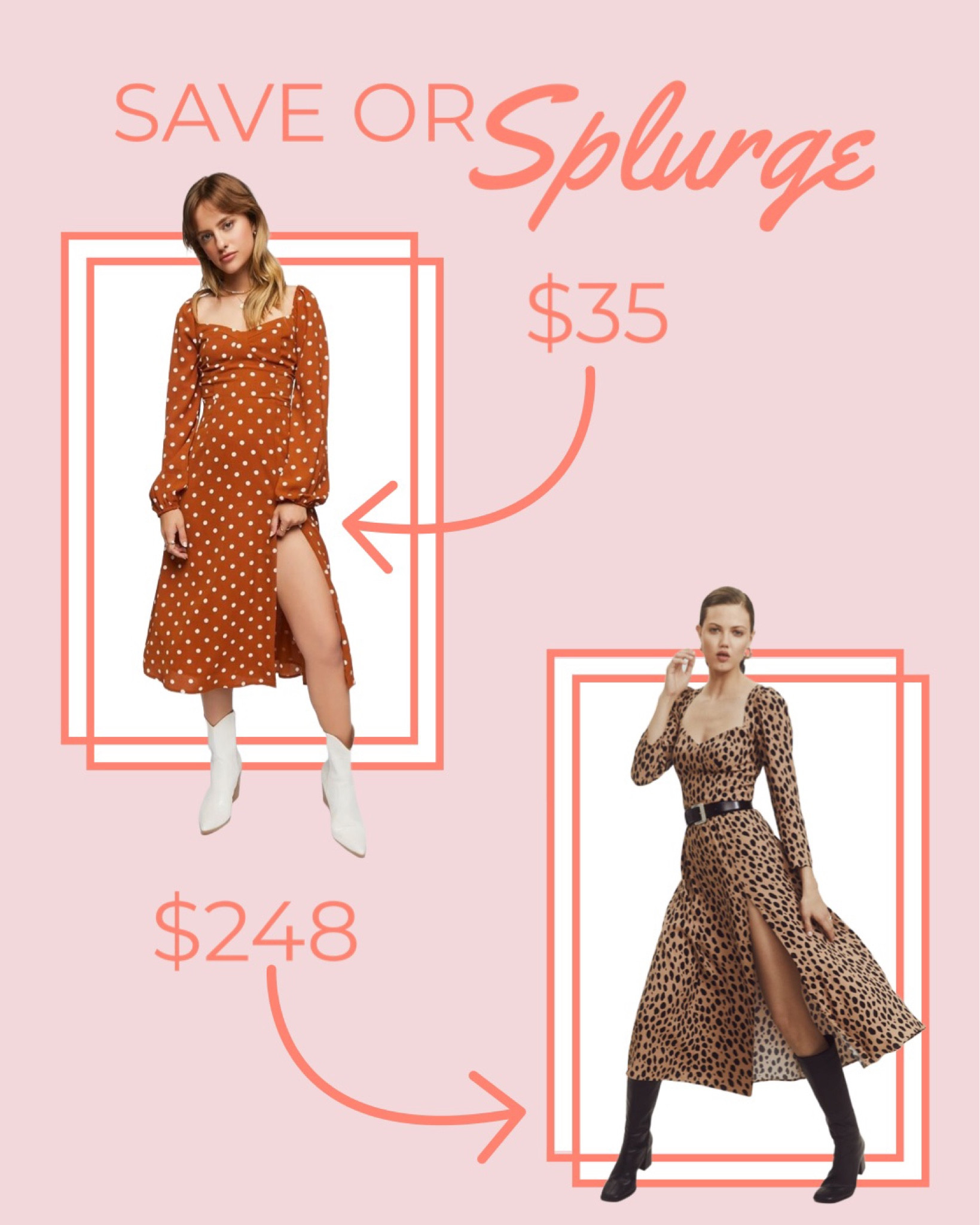 Save or splurge on this Reformation look a like dress for fall. Fall midi dress  

#LTKSeasonal