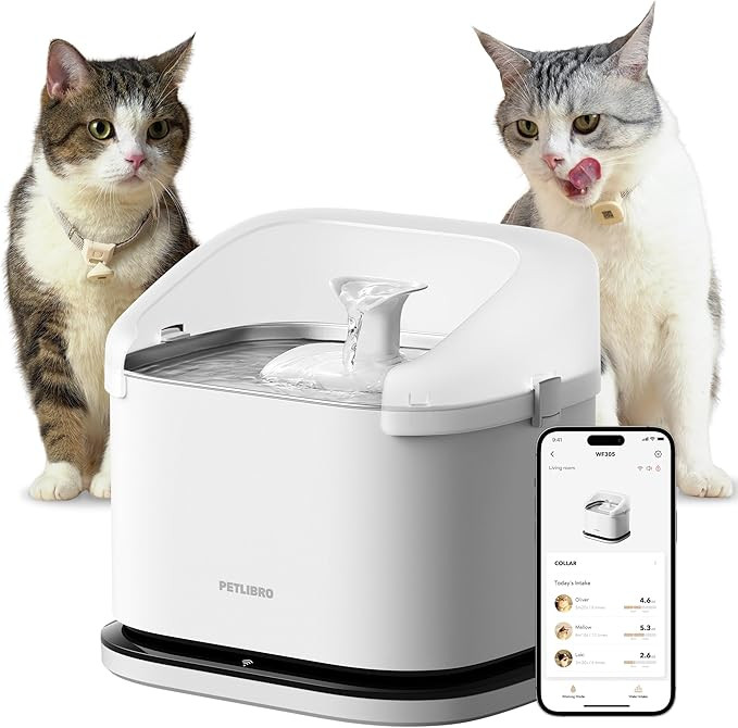 PETLIBRO Multi Cats Water Fountain, Dockstream RFID Smart APP Monitoring Cat Fountain x2 Collar T... | Amazon (US)