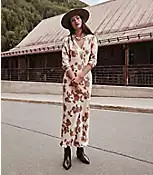 Floral V-Neck Bias Maxi Dress | LOFT