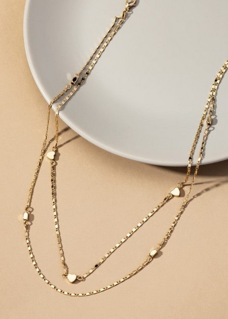 Ava Gold Two Row Chain Necklace | My Sister's Closet Boutique