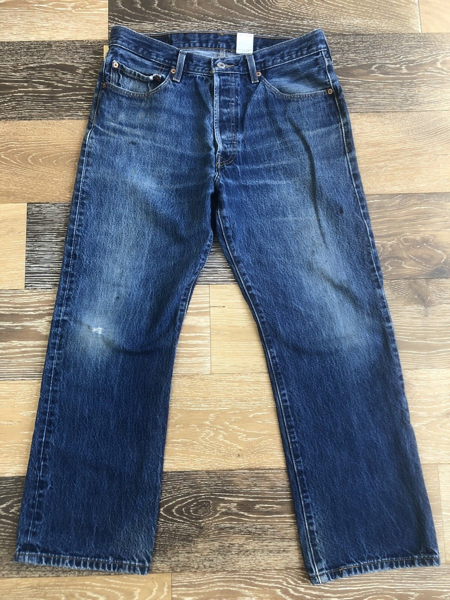 Levi's 501 Jeans Straight Leg Button Fly Blue Denim Men's Size 34x29 (#872) | eBay US