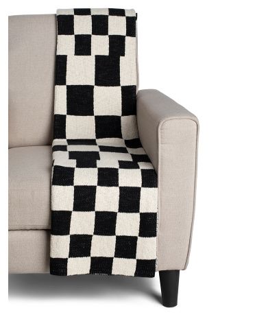 Checkerboard Pattern Knit Throw | TJ Maxx