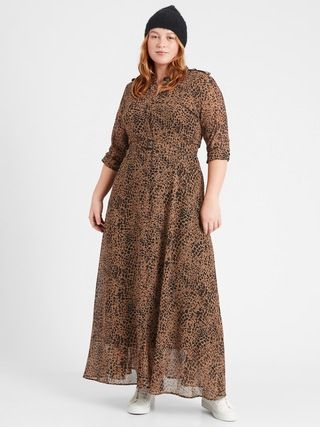 Heritage Sheer Maxi Shirtdress | Banana Republic (US)