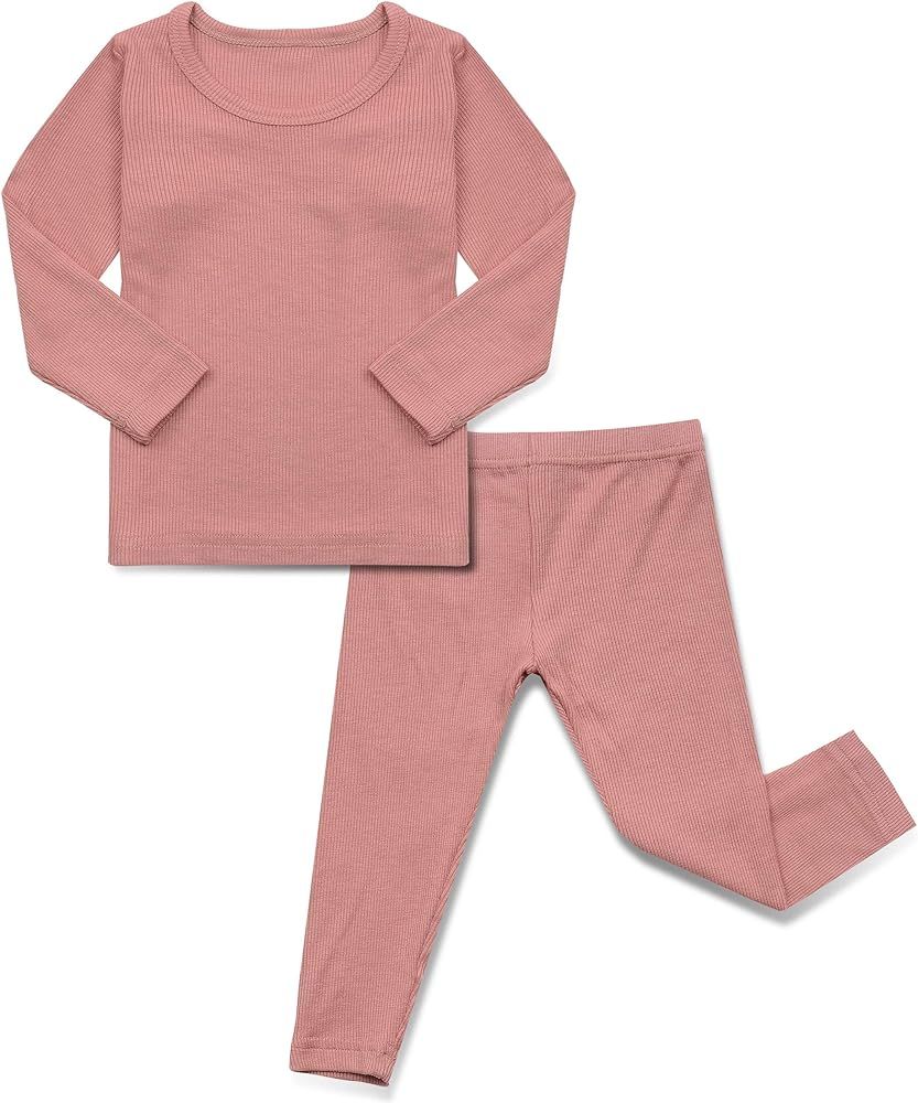 AVAUMA Baby Boys Girls Pajama Set Kids Toddler Snug fit Ribbed Rayon Sleepwear pjs for Daily Life... | Amazon (US)