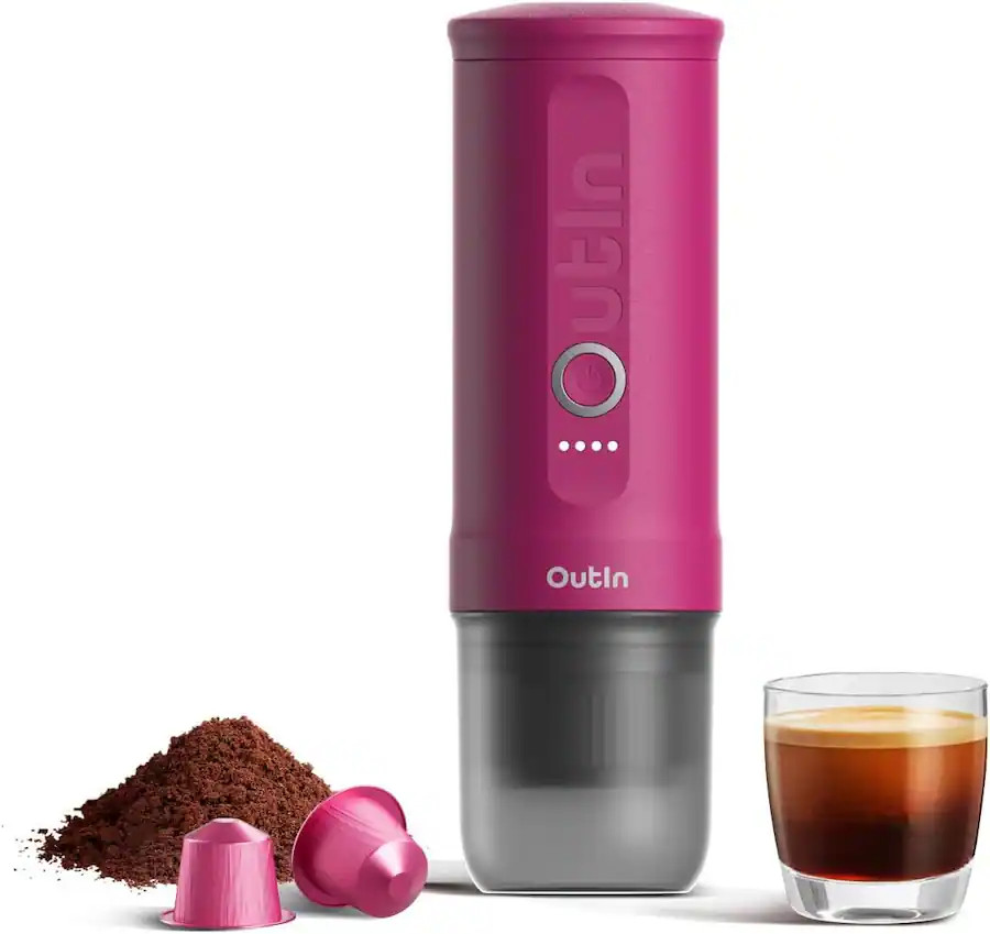 Outin - Nano Portable Electric Espresso Machine (Crimson OTEM-01-CR - Red | Best Buy U.S.