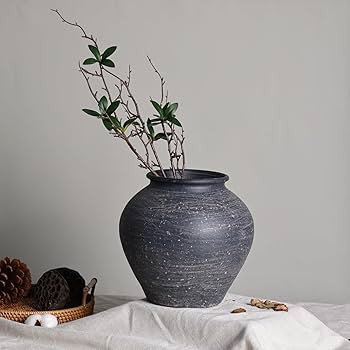 Handmade 9.8 Inch Large Ceramic Farmhouse Vase, Terracotta Vase, Big Decorative vases, Rustic Vas... | Amazon (US)