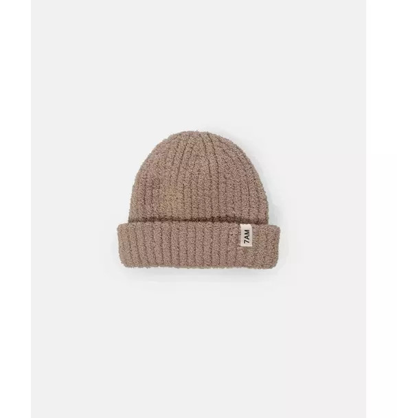 7AM Ribbed Beanie Fuzzy - Taupe | Janie and Jack