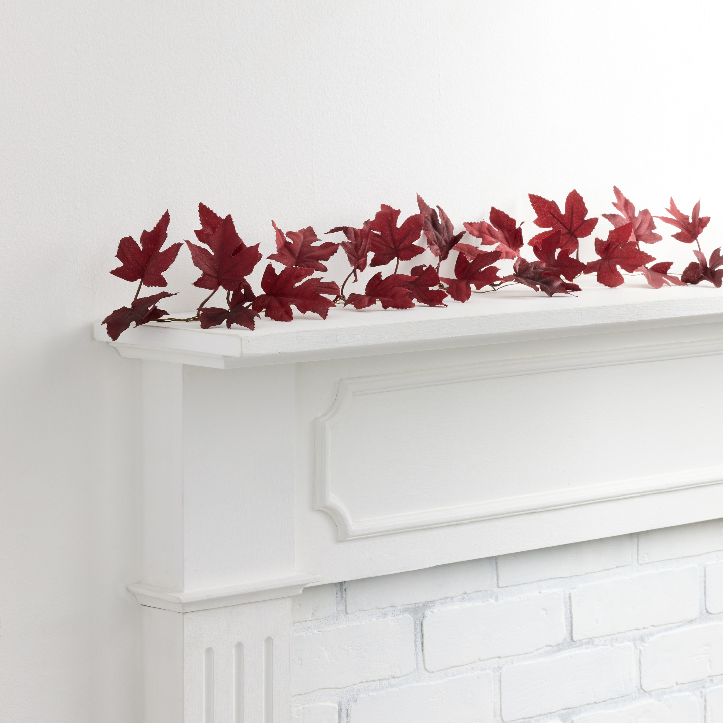 Burgundy Faux Maple Leaf Garland | World Market