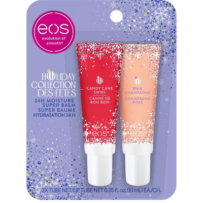 eos Holiday Super Balm - Candy Cane Swirl & Pink Champagne - 0.7 fl oz/2pk | Target