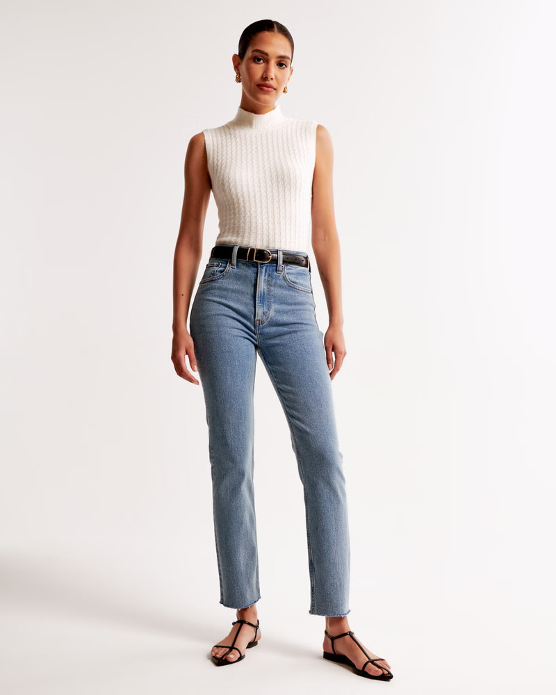 Ultra High Rise Ankle Straight Jean | Abercrombie & Fitch (US)