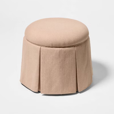 Box Pleat Skirt Storage Ottoman Performance Fabric - Threshold™ designed with Studio McGee | Target