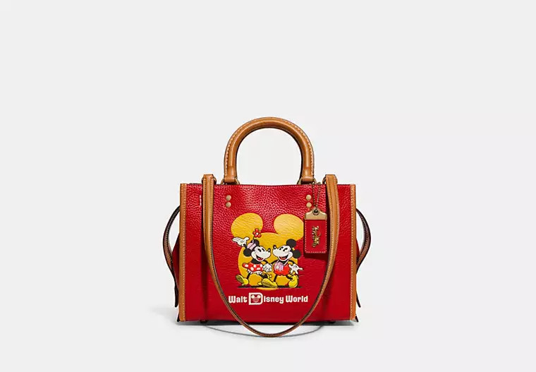 Coach Outlet Disney X Coach Rogue Bag 25 With Mickey Mouse And Minnie Mouse Motif - Red/Multi | Coach Outlet US