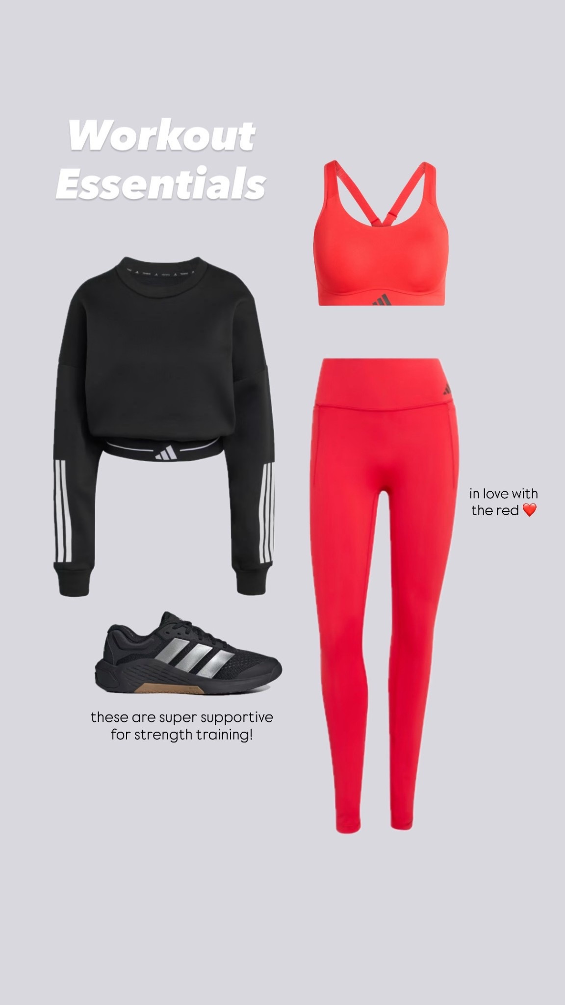 my @adidas essentials when I’m ready to move ❤️ #createdwithadidas #adidaspartner

#LTKfitnessgoals #LTKActive