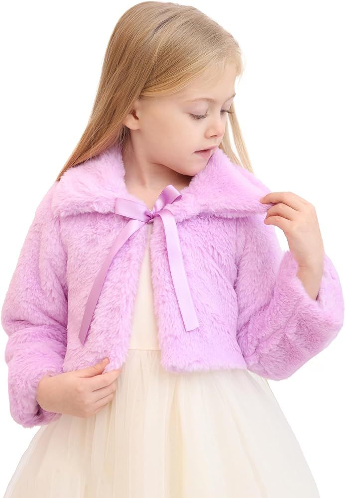 Lilax Toddler Puffer Jacket, Faux Fur Wedding Coat, Girls Plush Dress Coat | Amazon (US)